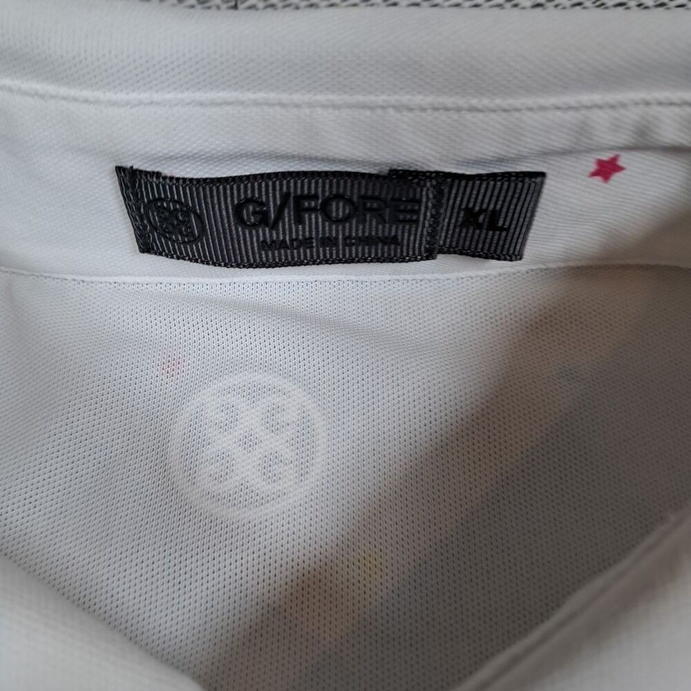 G/Fore Mens Multicolor Mini Stars Slim Fit Polo, White Size XL - Picture 4 of 6